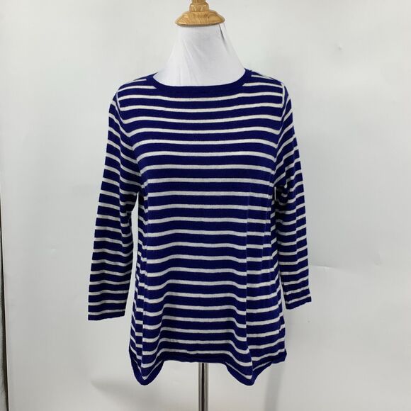 Demylee NY Cashmere Sweater Womens M Medium Anthropologie Striped Pullover *READ - Picture 2 of 15